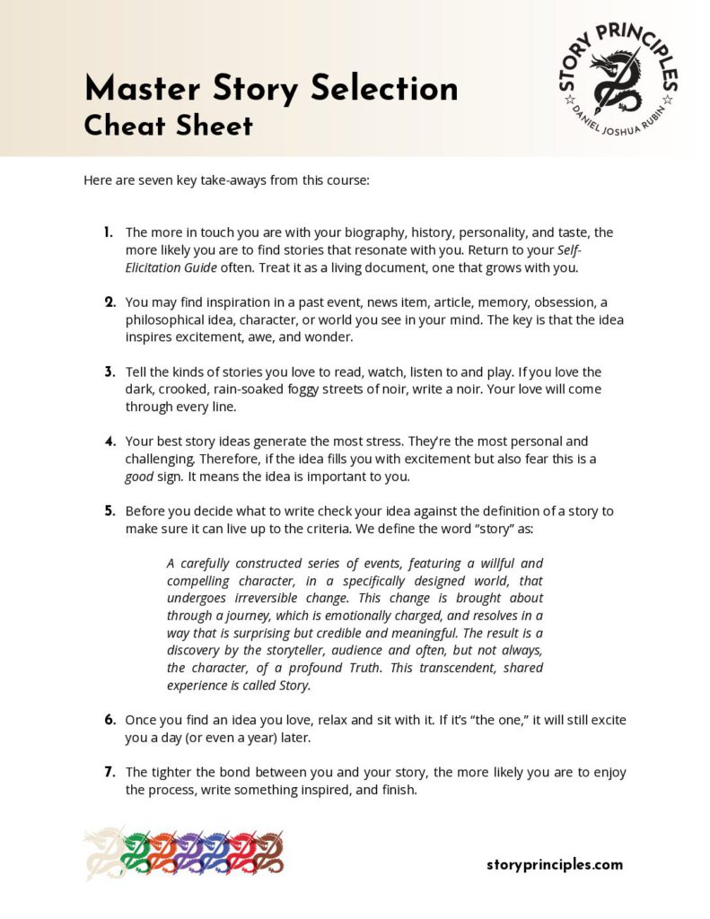 Master Story Selection (Cheat Sheet 1) PDF cover