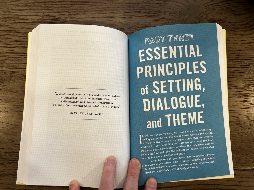 hand holding book open